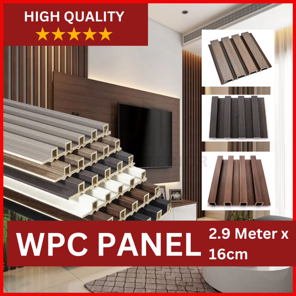 WPC VPC Wall Panel Wood Panel Dinding Premium Ukuran 3 meter x 16 cm x 2 mm