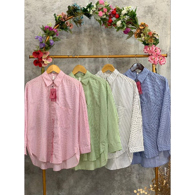 Kemeja Salur Wanita Oversize