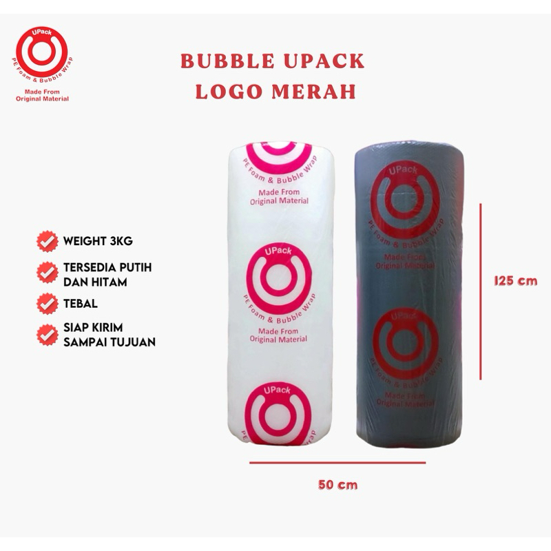 

plastik bubble wrap 50 meter HITAM BENING PREMIUM UPACK bubble wrap TERMURAH ROLL BERAT 3KG
