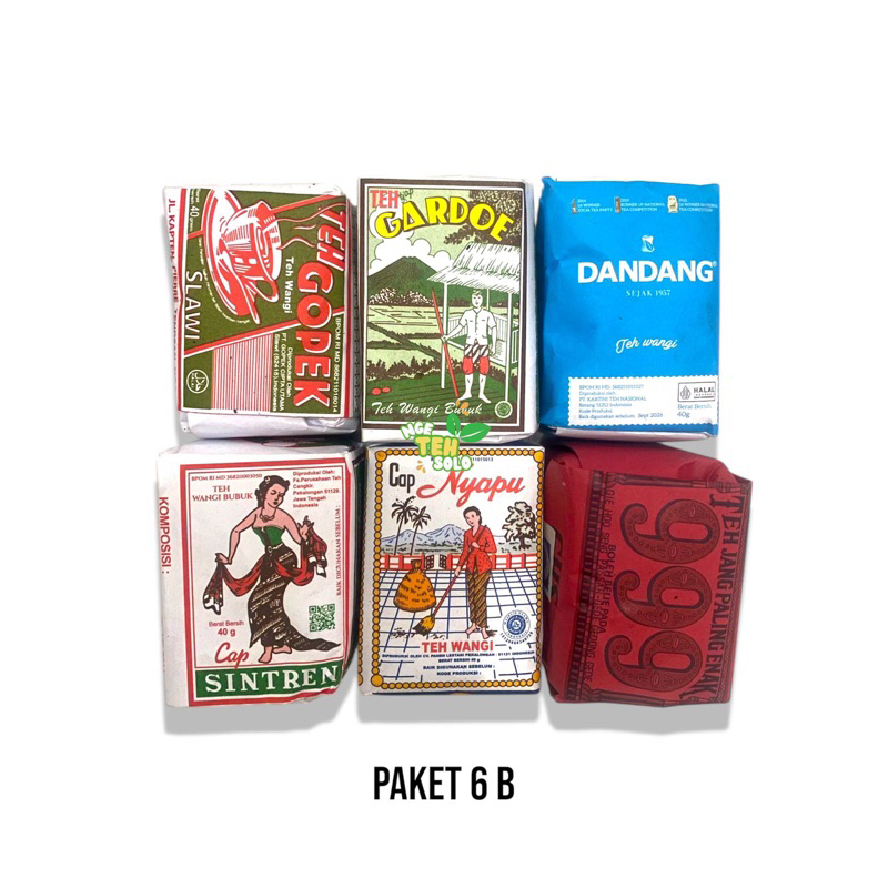 

paket racikan 6 teh campuran teh sintren teh nyapu teh poci teh dandang teh 999 teh gopek