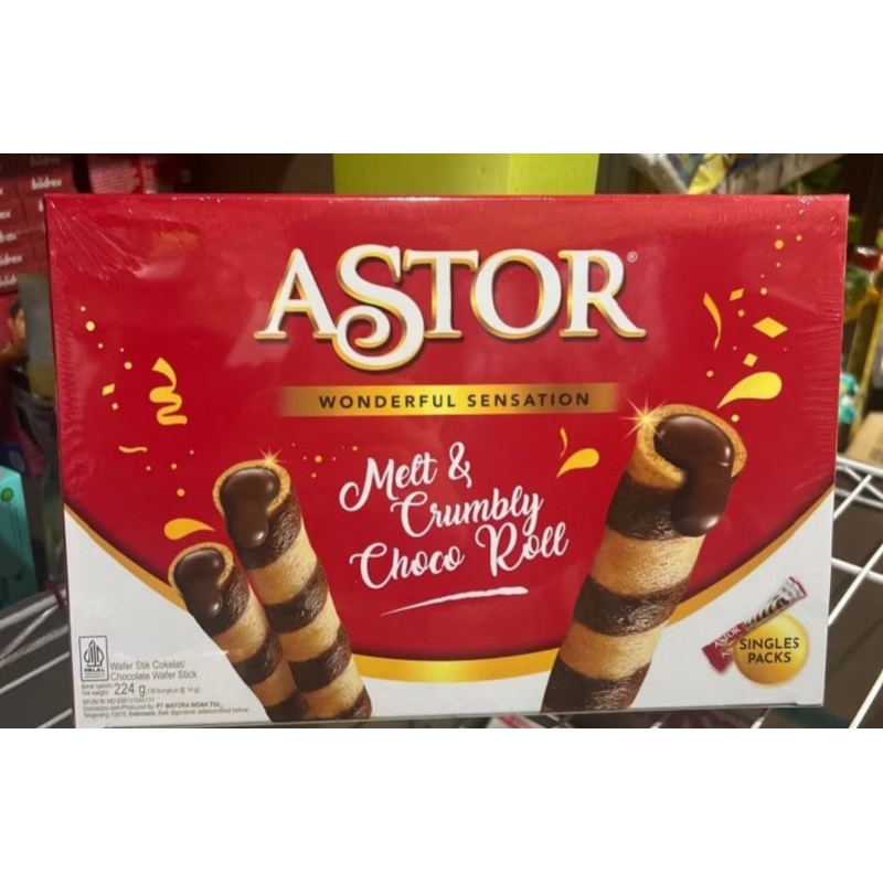 

Astor wafer stick coklat 224gr (16 pcsx14 gr)