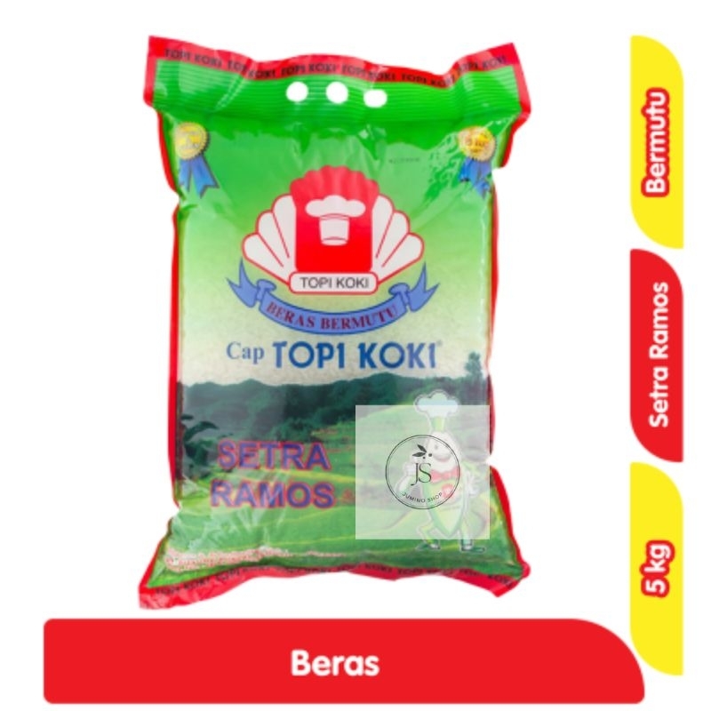 

BERAS BERMUTU CAP TOPI KOKI SETRA RAMOS KEMASAN 5 KG EXP BULAN 11 2025