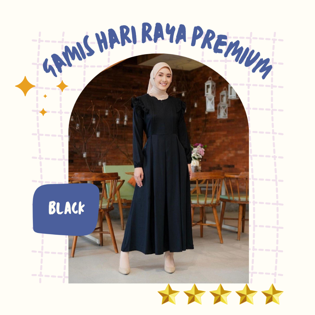 Gamis Dress Muslim Wanita Terbaru Busui Jumbo - Warna Hitam