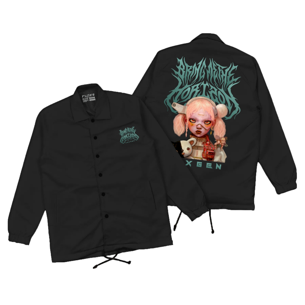 Flooks Coach Jacket Bring me the horizon next gen logo warna Hitam Keren
