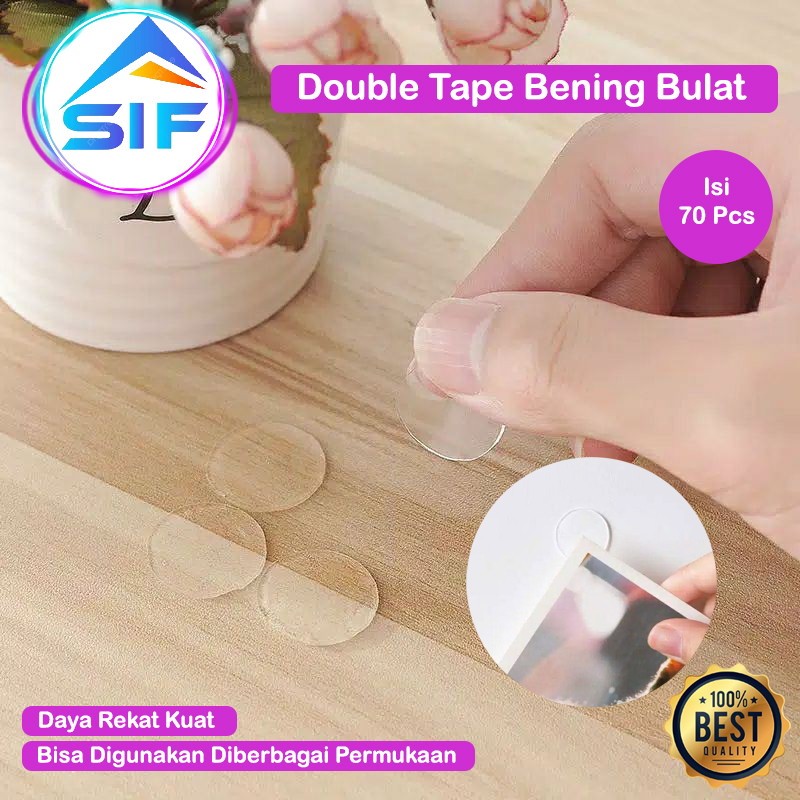 

Double Tape Nano Bening Bulat Super Kuat Perekat Dua Sisi Serbaguna Tahan Air Lekat