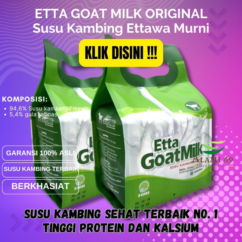 

Etta Goat Milk - Susu Kambing Ettawa Bubuk Asli Berkhasiat Menyembuhkan Asma Dan Pengganti Asi Original Rekomended HNI_HPAI