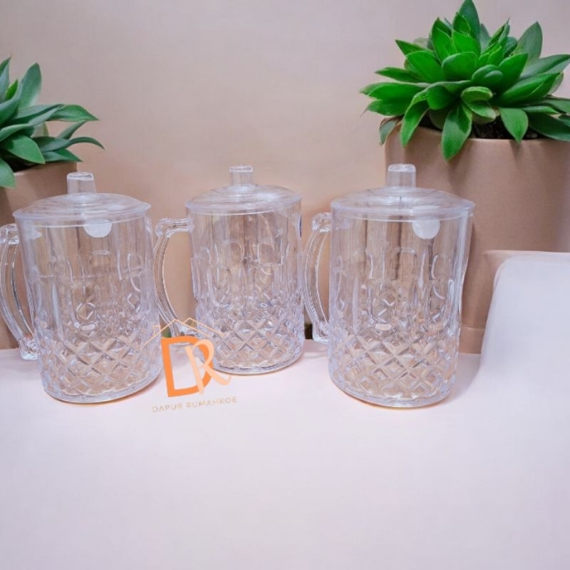 GELAS PLASTIK GAGANG / GELAS CRYSTAL/ GELAS JUMBO