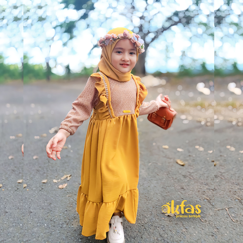AKFAS - Gamis anak brokat  Baju anak mewah Gamis anak mewah Baju Lebaran kode 32