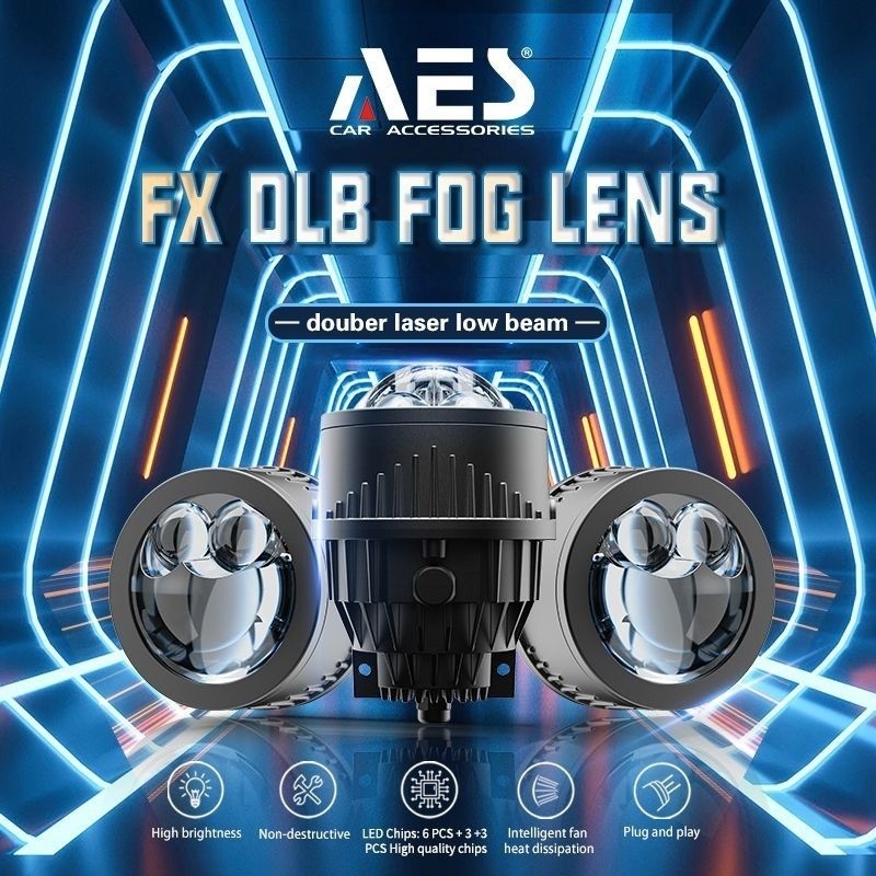 BILED FOGLAMP AES FX DLB LASER JENONG 3 INCI 60 WATT HI LOW ORIGINAL