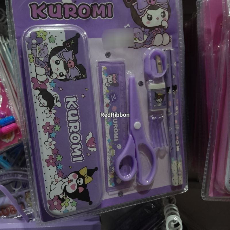 

Alat Tulis Karakter Sanrio Set 7IN1 Tepak Pensil Gunting Rautan Penghapus Penggaris Tutup Pensil Karakter Kuromi Cinamorol Melody Lucu