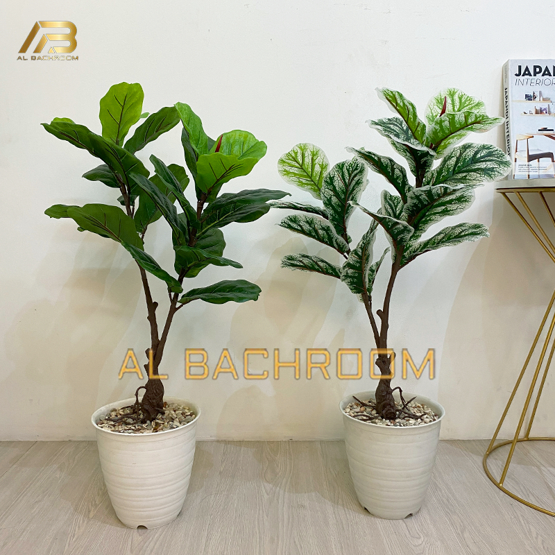 TANAMAN PALSU DAUN KETAPANG AKAR MB 2 CABANG PUTIH B8410 TANAMAN ARTIFICIAL HIASAN DEKORASI WEDDING