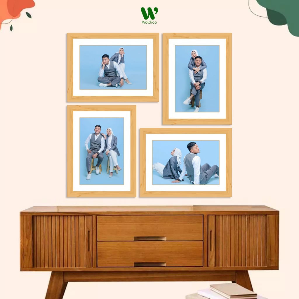 Paket Cetak Foto dan Bingkai List Kayu 30x40 4 Pcs