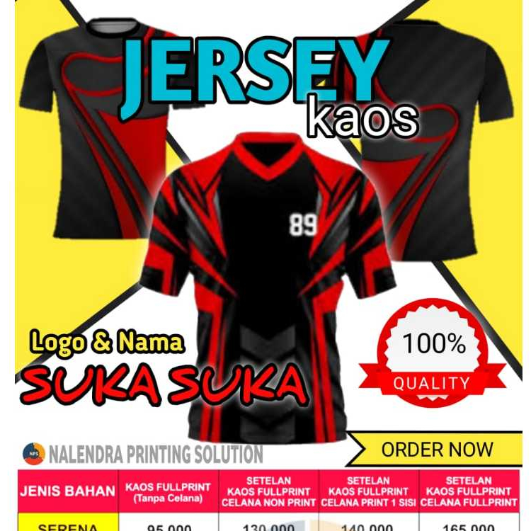 Jersey Kaos cutom design sendiri satuan