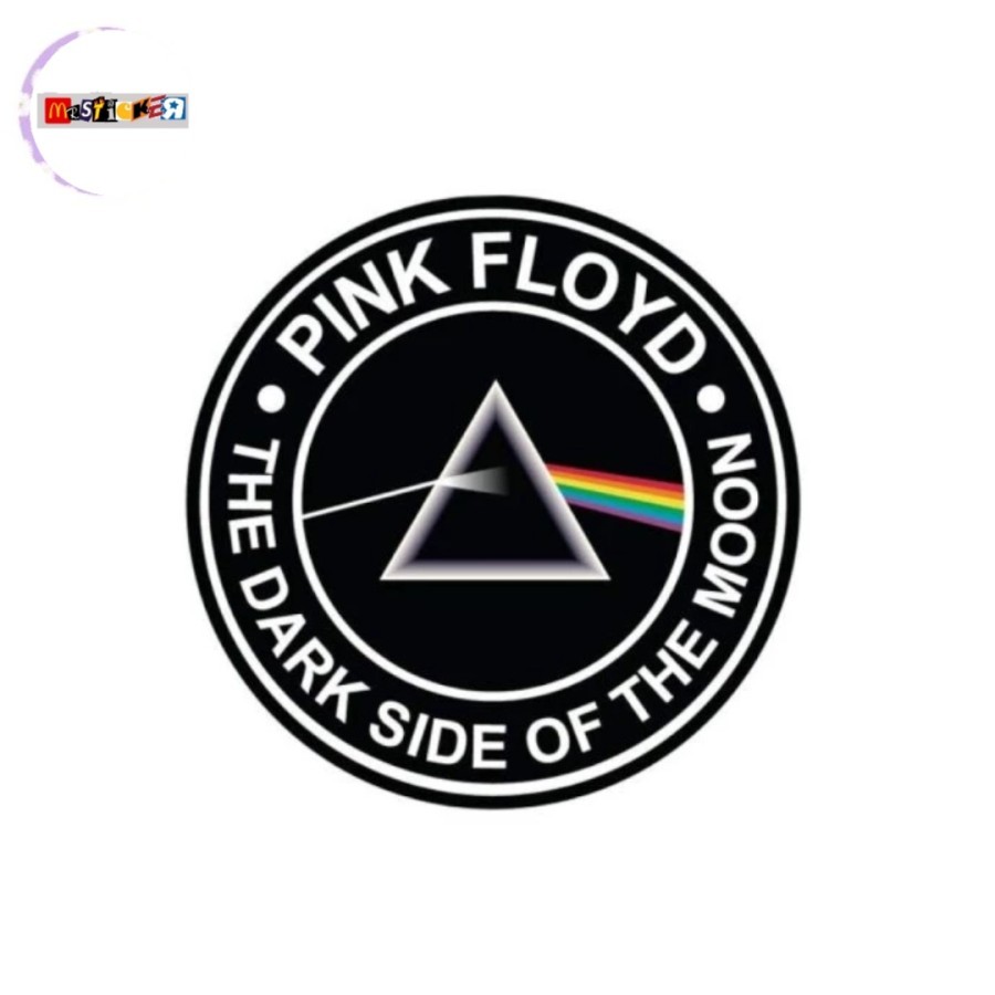 

sticker band pink floyd dark side of the moon logo rounded stiker