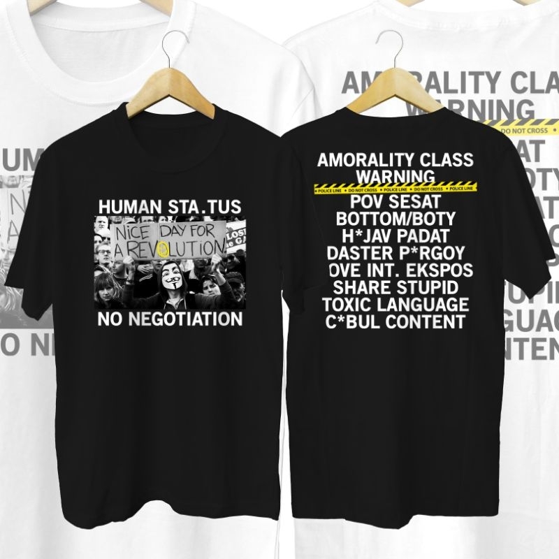 Kaos kata kata socmed baju pria & wanita hitam dan putih