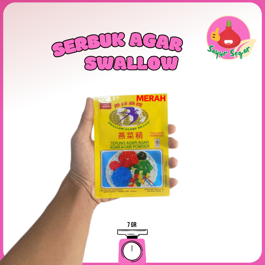 

Sayur Segar - Agar Agar Swallow Warna Merah/Agar-agar Powder 7 gr