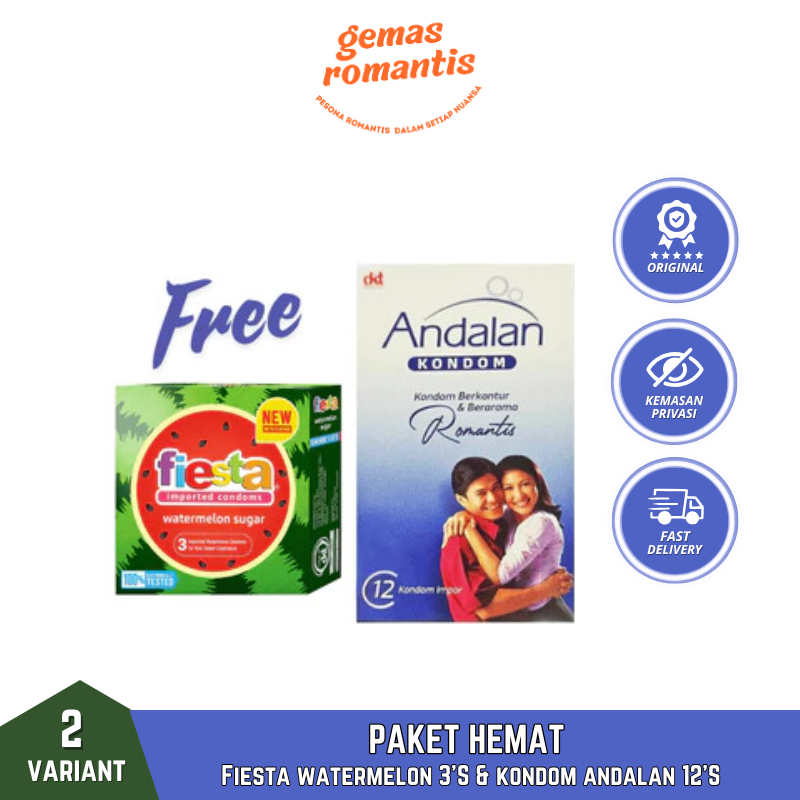 Andalan Kondom Isi 12 Pcs Bergerigi FREE Kondom Fiesta Watermelon isi 3 pcs