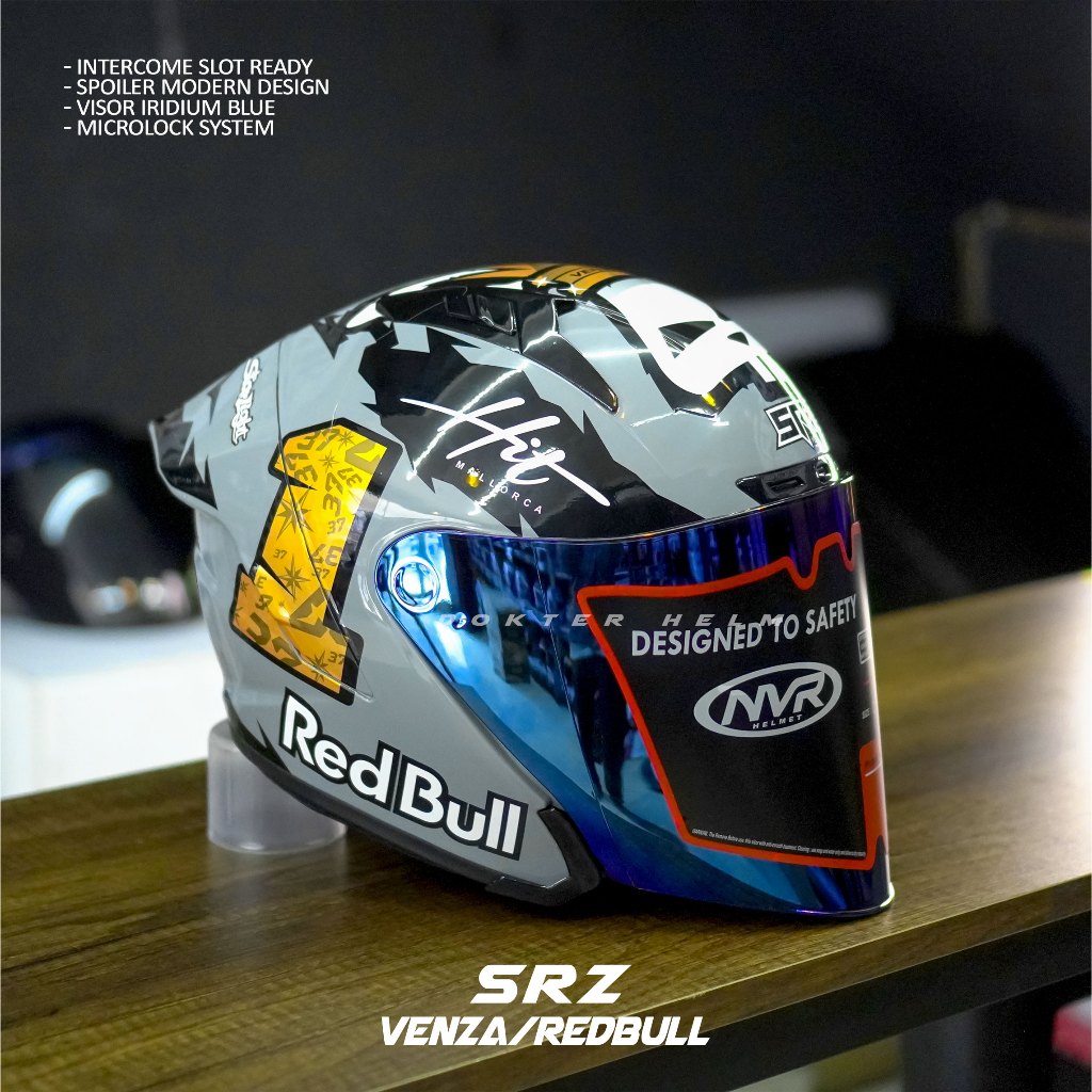 HELM SRZ VENZA REDBULL ORIGINAL SNI HELM PRIA DEWASA HELM COWOK KEREN HELM DESAIN TERBARU HELM HALF 