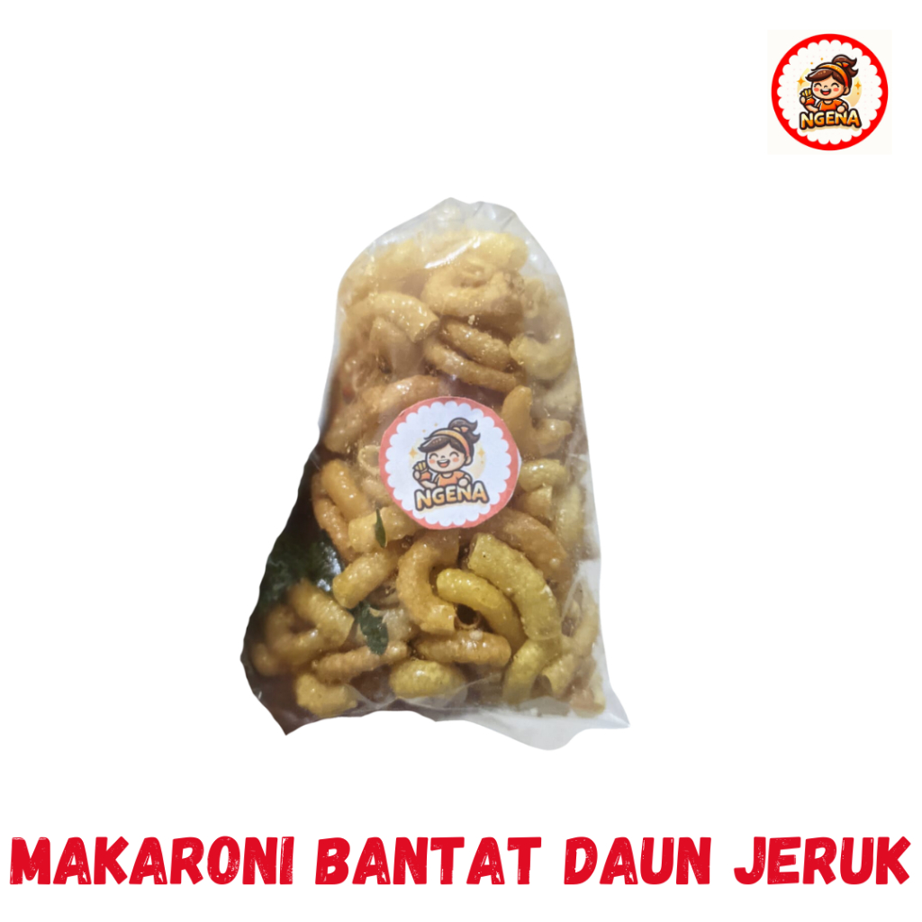 

Ngena Makaroni Bantat Rasa Daun Jeruk - Kenyal, Gurih, Aroma Jeruk Segar! Kemasan 100 250 500 Gram