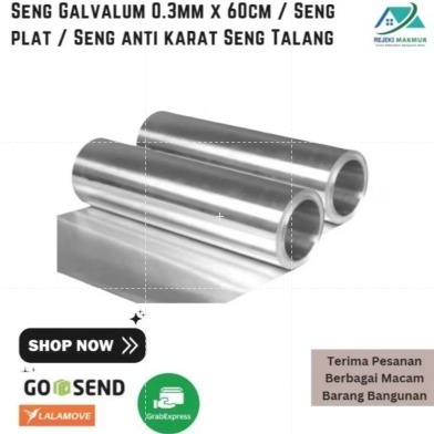 Seng Galvalum 0.3mm x 60 cm (Uk 1 Rol) / Seng Plat / Seng Anti Karat Seng Talang (KHUSUS INSTAN)