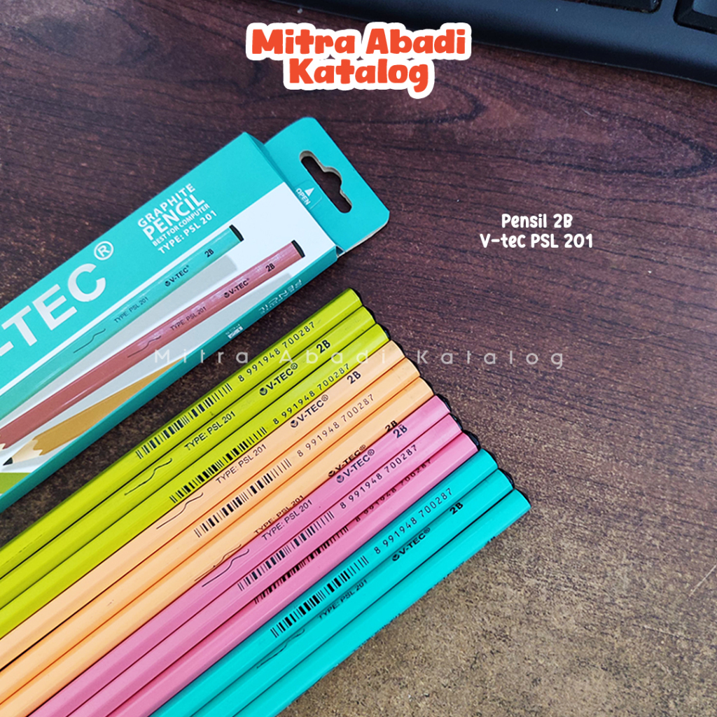 

(12 PCS) PENSIL 2B V-TEC PSL 201 / 1 pack pak vtec psl201 pencil kayu pena original menulis graphite menggambar sket sketch anak alat tulis sekolah kuliah atk kantor stationery murah / mitra abadi katalog jogja