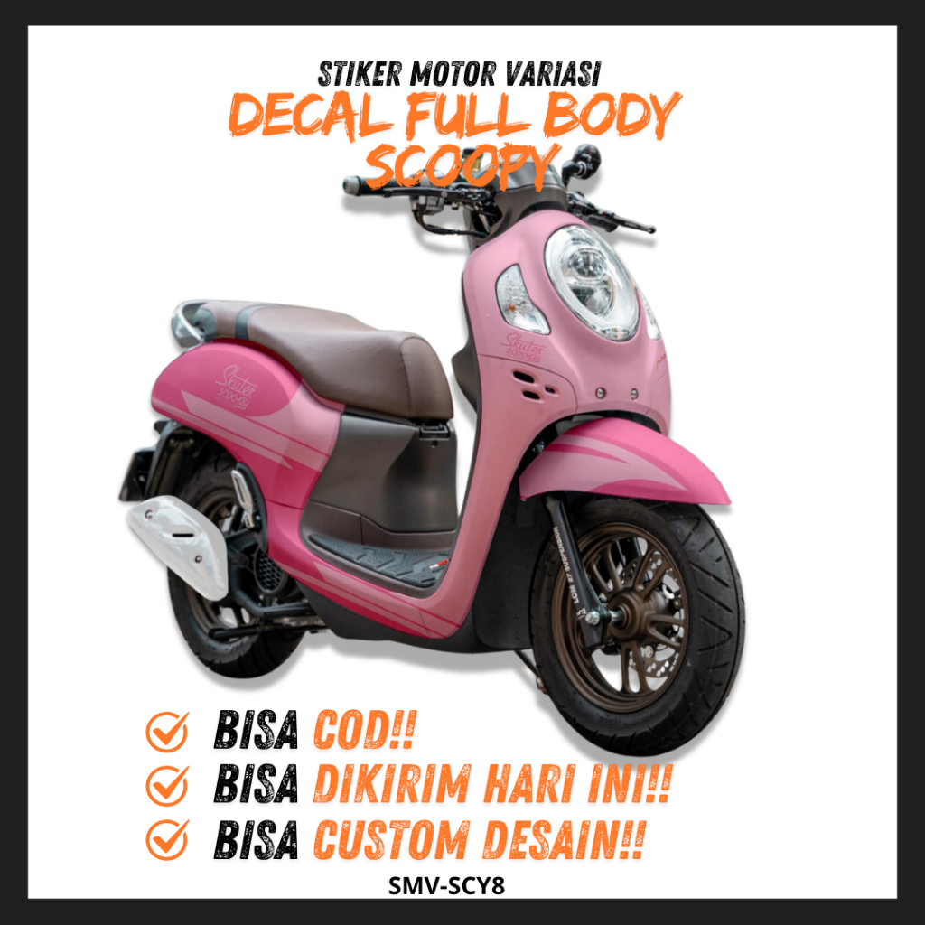 STICKER DECAL SCOOPY FULL BODY DEKAL STICKER NEW FI BARU PRESTIGE SIMPLE BIRU
