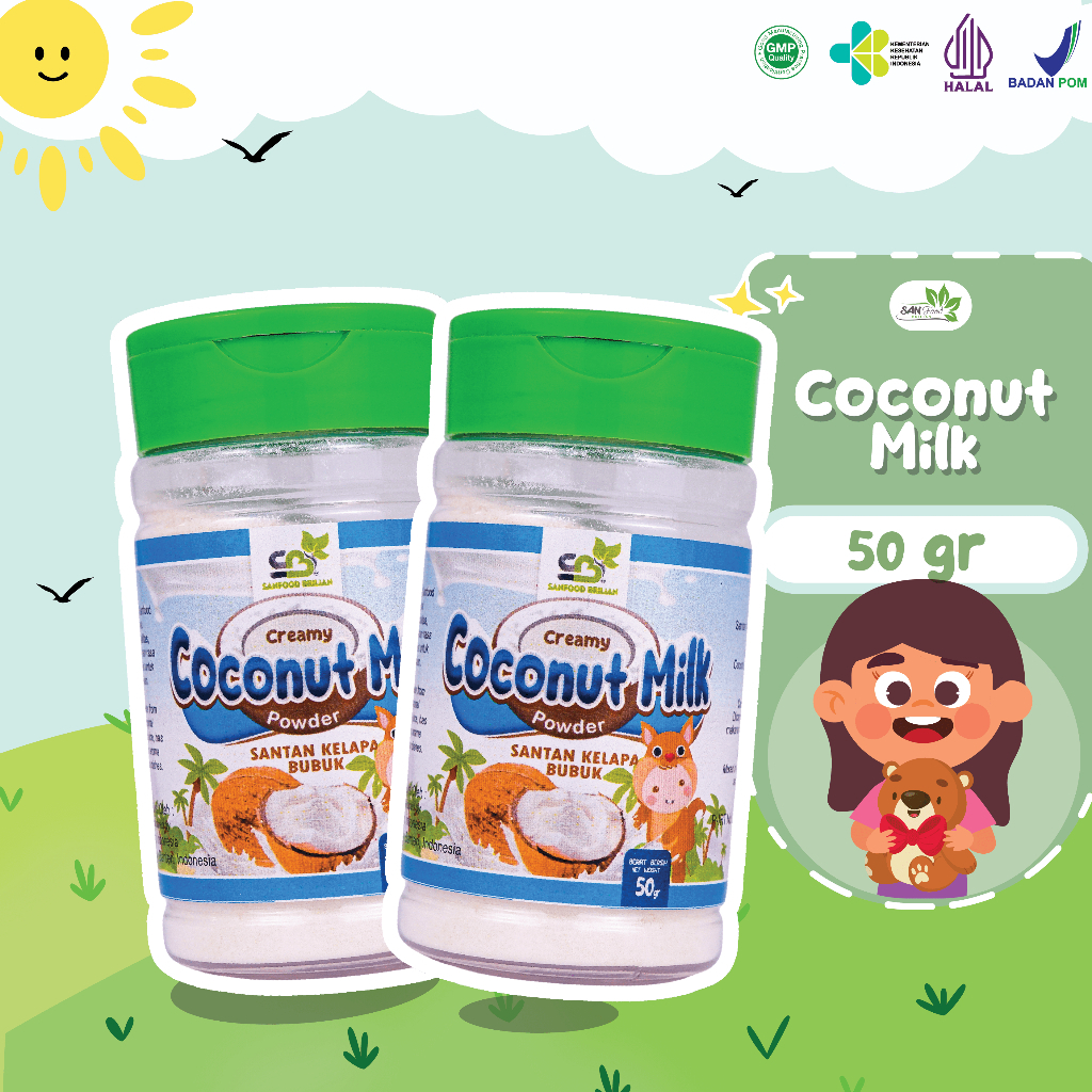 

Sanfood Coconut Milk Powder (Santan Bubuk) Kemasan Botol 50gr Non MSG