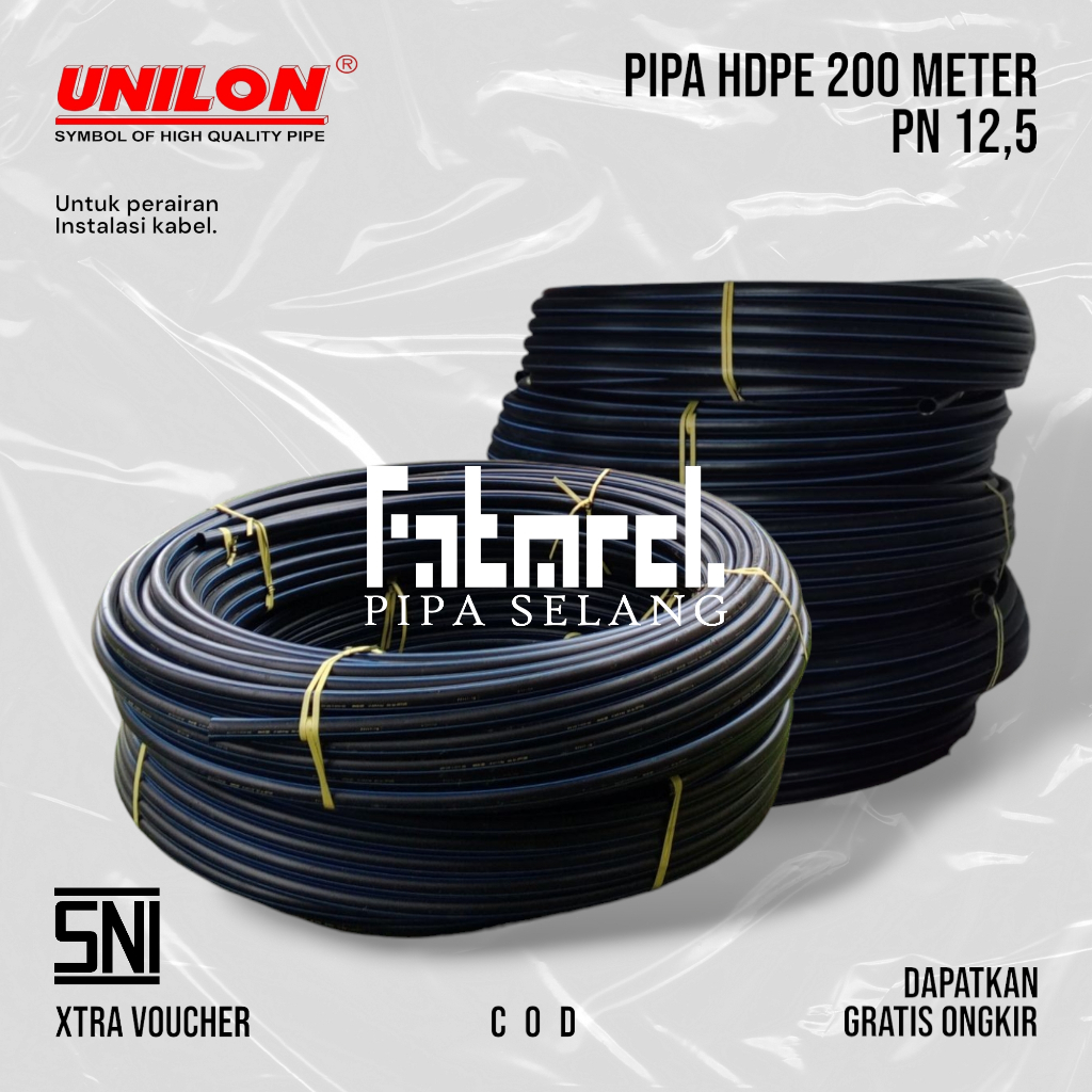 Pipa HDPE Unilon 1/2 Inch Per 200 Meter PN 12,5