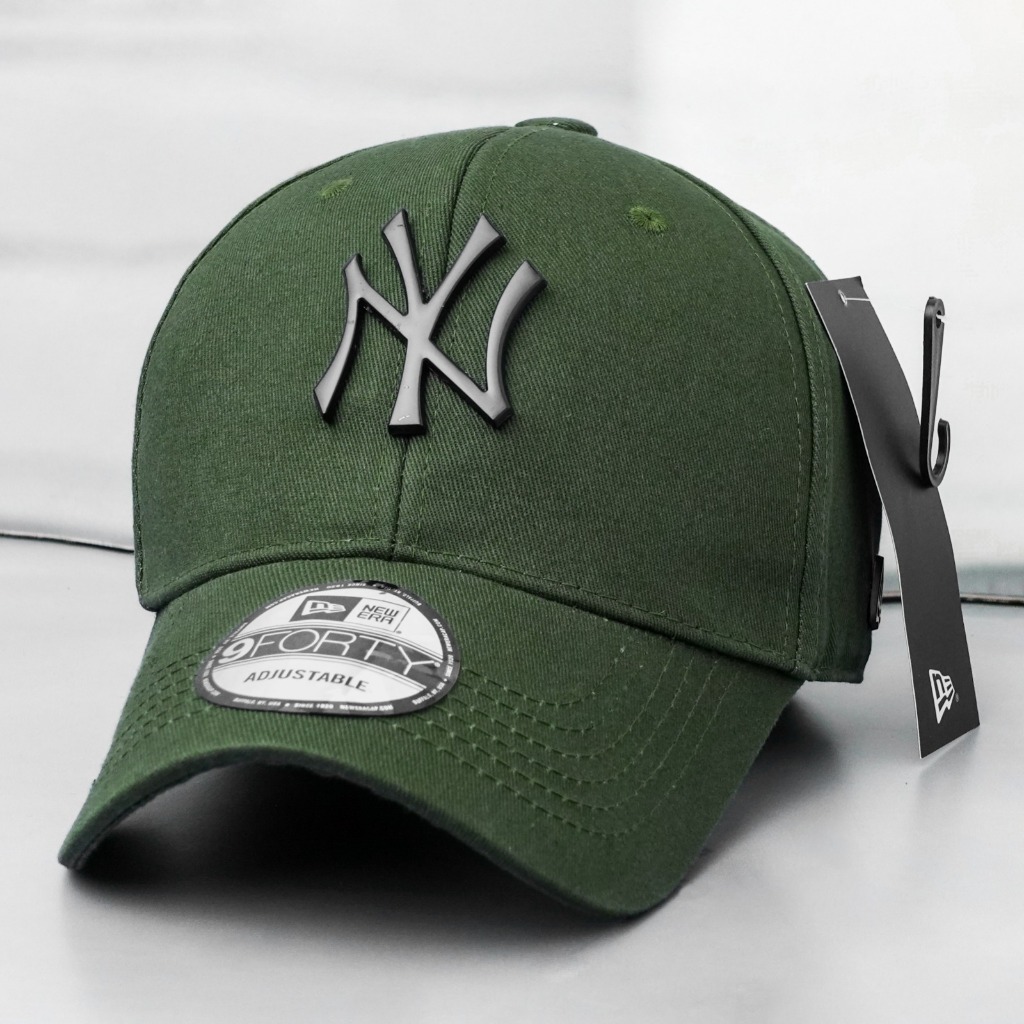 Topi NY MLB Logo Besi Topi Baseball Pria Import Mirror Metalic Logo