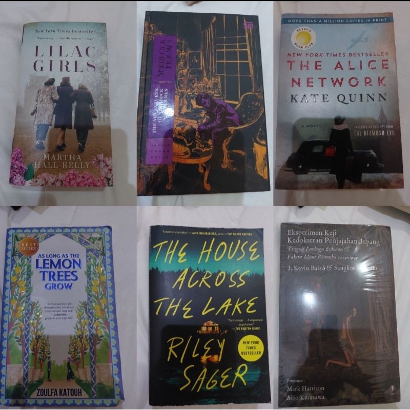 PRELOVED BUKU the alice network, sherlock holmes, lilac girls, as long as the lemon trees grow, eksp