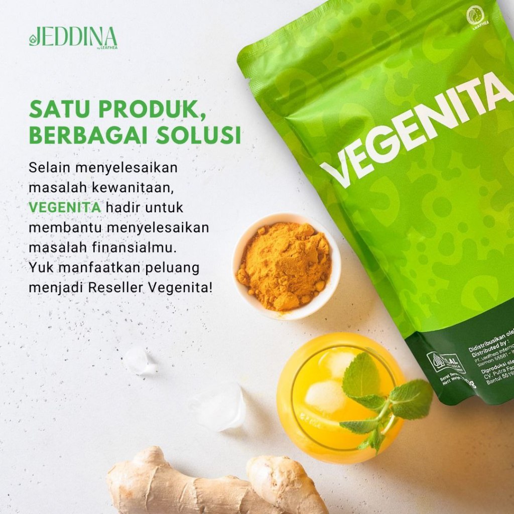 

VEGENITA BPOM Minuman Herbal Kesehatan Wanita, Menjaga Hormon & Melancarkan Haid, Atasi Keputihan Ekstrak Kunyit & Saffron