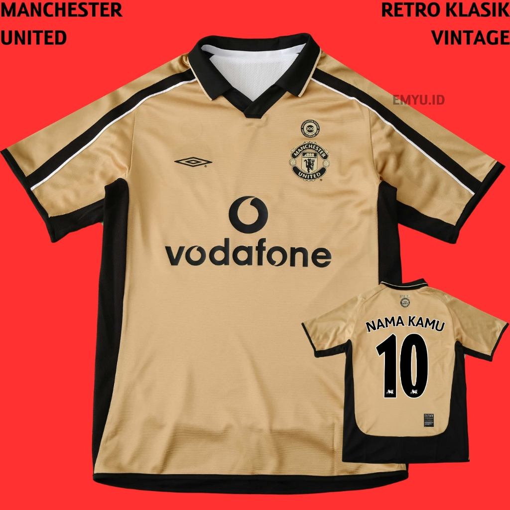 Jersey Mu Bolak Balik 2001 2002 Away 3rd Third Baju Bola Manchester United Retro Reversible Emyu id