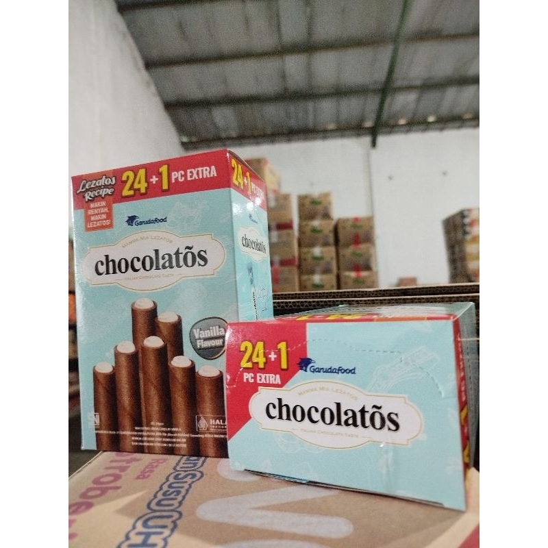 

Chocolatos wafer roll vanilla // chocolatos 1box isi 24pcs @12g