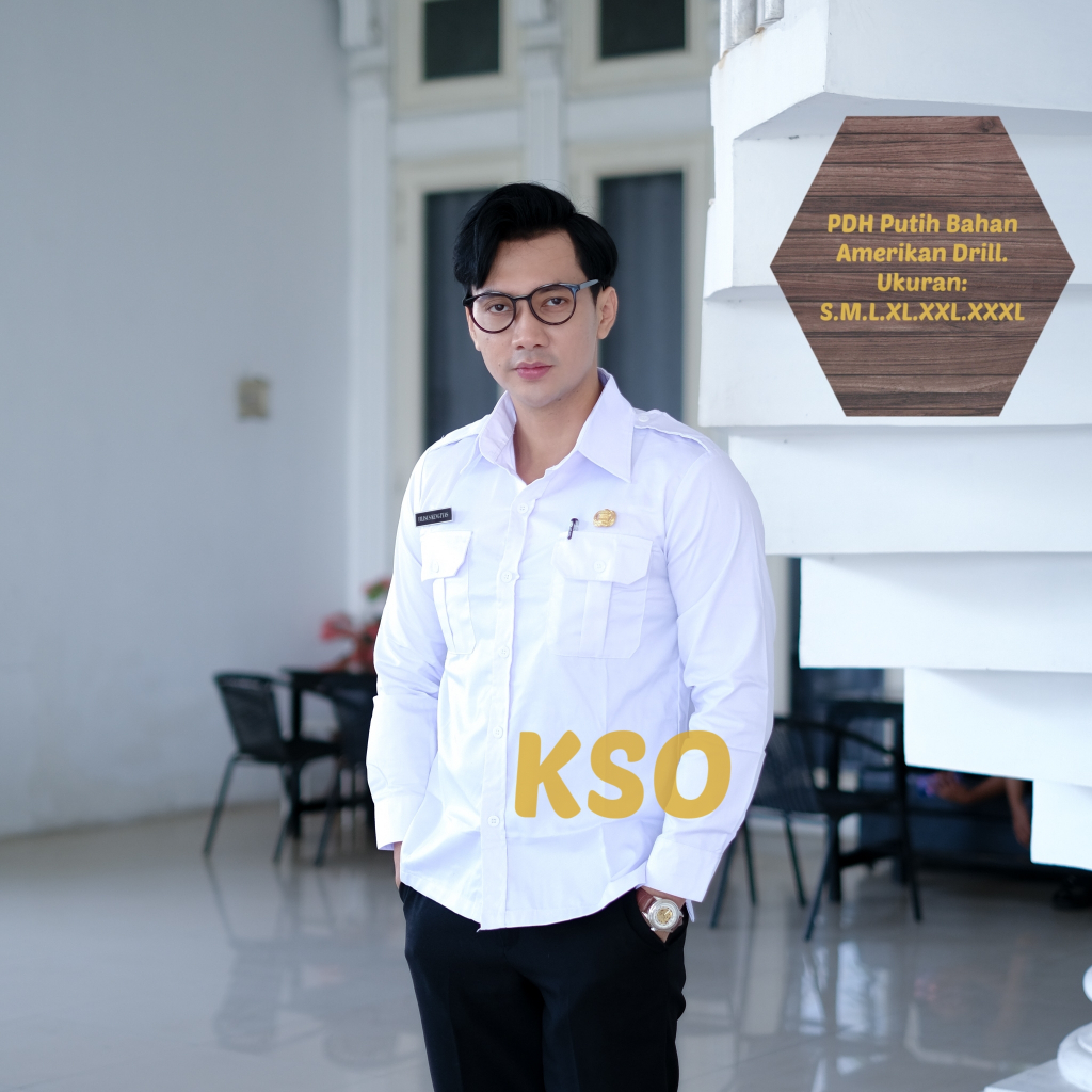 KEMEJA PDH PUTIH LENGAN  PANJANG / BAJU PUTIH POLOS / SERAGAM KANTOR / BAJU PUTIH ANS / PDH COWOK