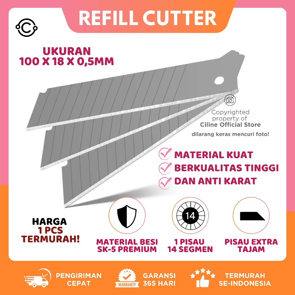 

Isi Cutter Besar L-150 HARGA(1pcs) Original Kuat dan Tajam