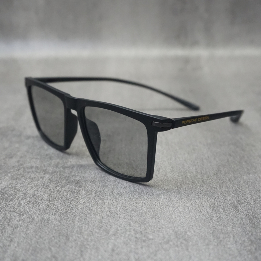PT6 Kacamata Photocromic Pria Porsche Sporty Lensa Polaris Lentur Kaca Mata Hitam Photochromic Anti