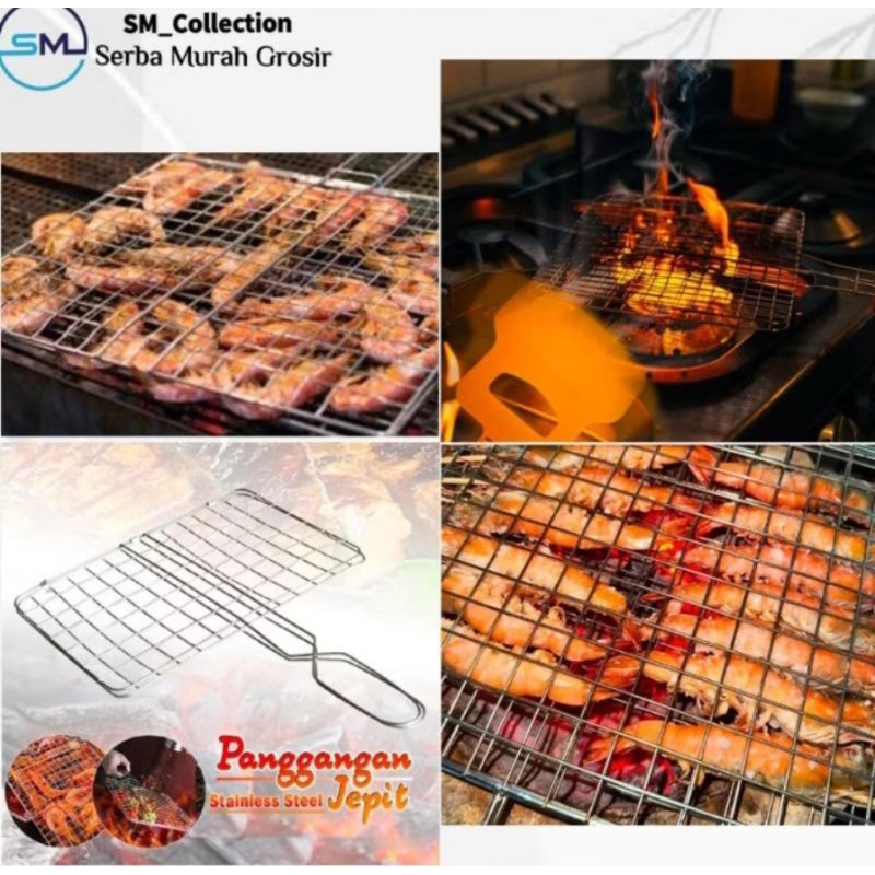 Alat panggangan ikan/alat pemanggang serbaguna/alat pemanggang/panggangan stenlis Tanggung