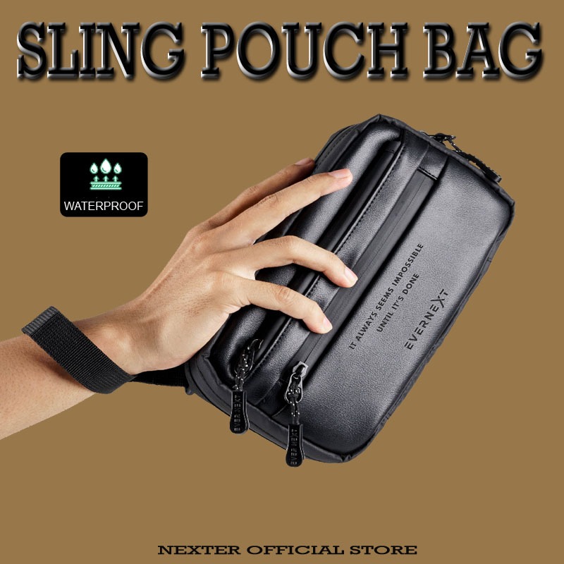 EKSKLUSIF Tas handbag pria multifungsi slingbag kulit waterproof pouch bag pria anti air tas dompet 