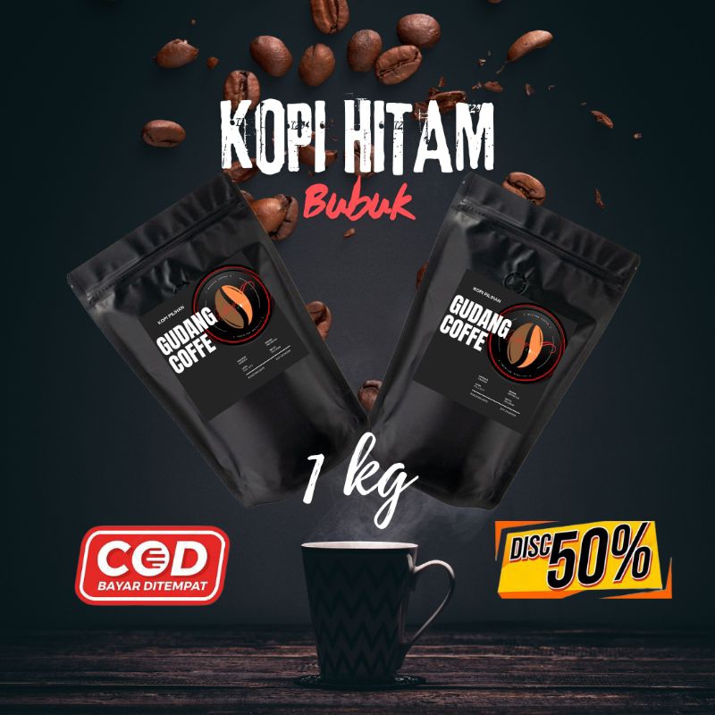 

BUBUK KOPI HITAM 1 KG , CAP GUDANG COFFE