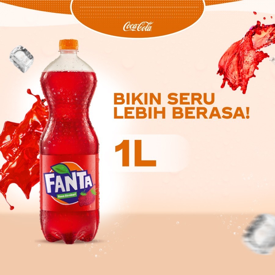 

Fanta 1L Fanta Rasa Strawberry Minuman Soda - Botol 1L