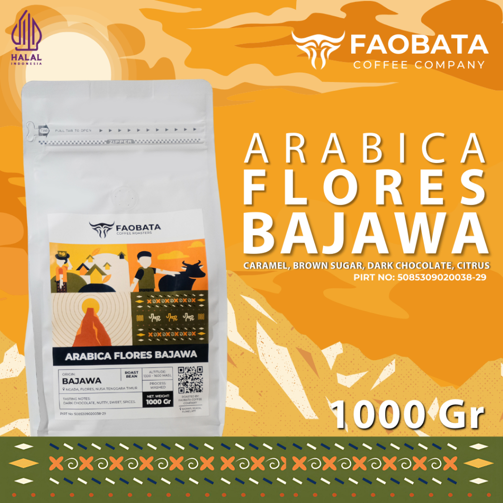 

Biji Kopi Arabica Flores Bajawa 1000 Gr - Roast Bean by Faobata Coffee