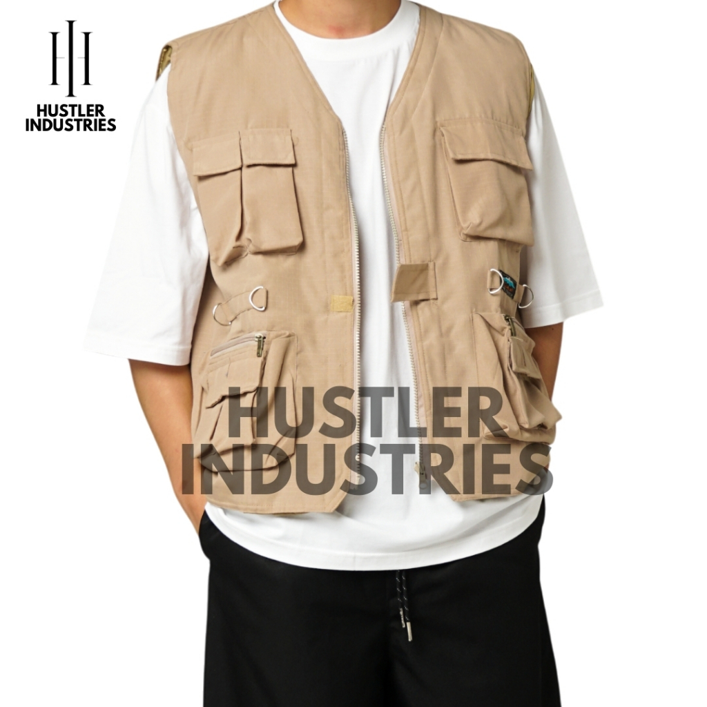 UPFRADE STYLE  VEST CARGO HITAM MULTIFUNGSI ROMPI CAESAR LAPANGAN OUTDOOR TERMURAH UPFRADE STYLE 