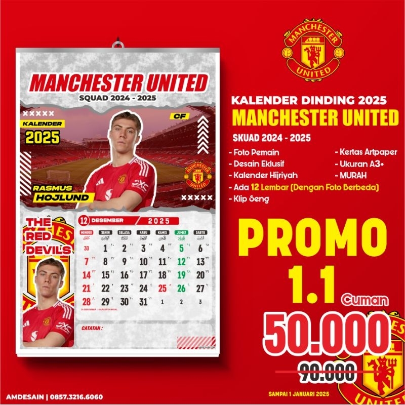 

KALENDER DINDING MANCHESTER UNITED TAHUN 2025
