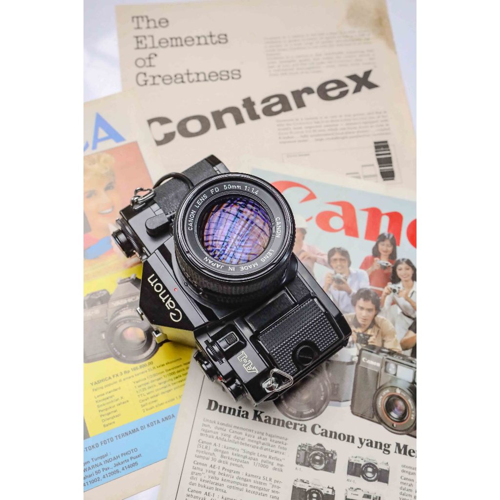 Kamera Analog Canon A-1 A1 kit 50mm f1.4 New FD NFD Super Mulus Lengkap Backdate