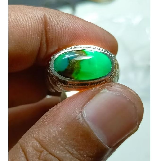 cincin batu Bacan palamea serat emas antik Asli reallpict