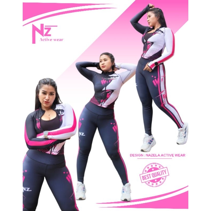 SXB SPORT NEW PRODUK ORIGINAL PAKAIAN OLAHRAGA JACKET KETAT CROP AND LEGGING WANITA