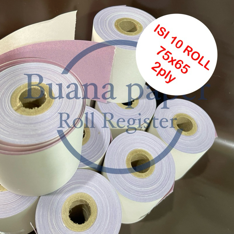 

KERTAS KASIR ROLL Putih Merah NCR 2PLY 75x65 Cocok untuk printer kasir Dot Matrix 75mm