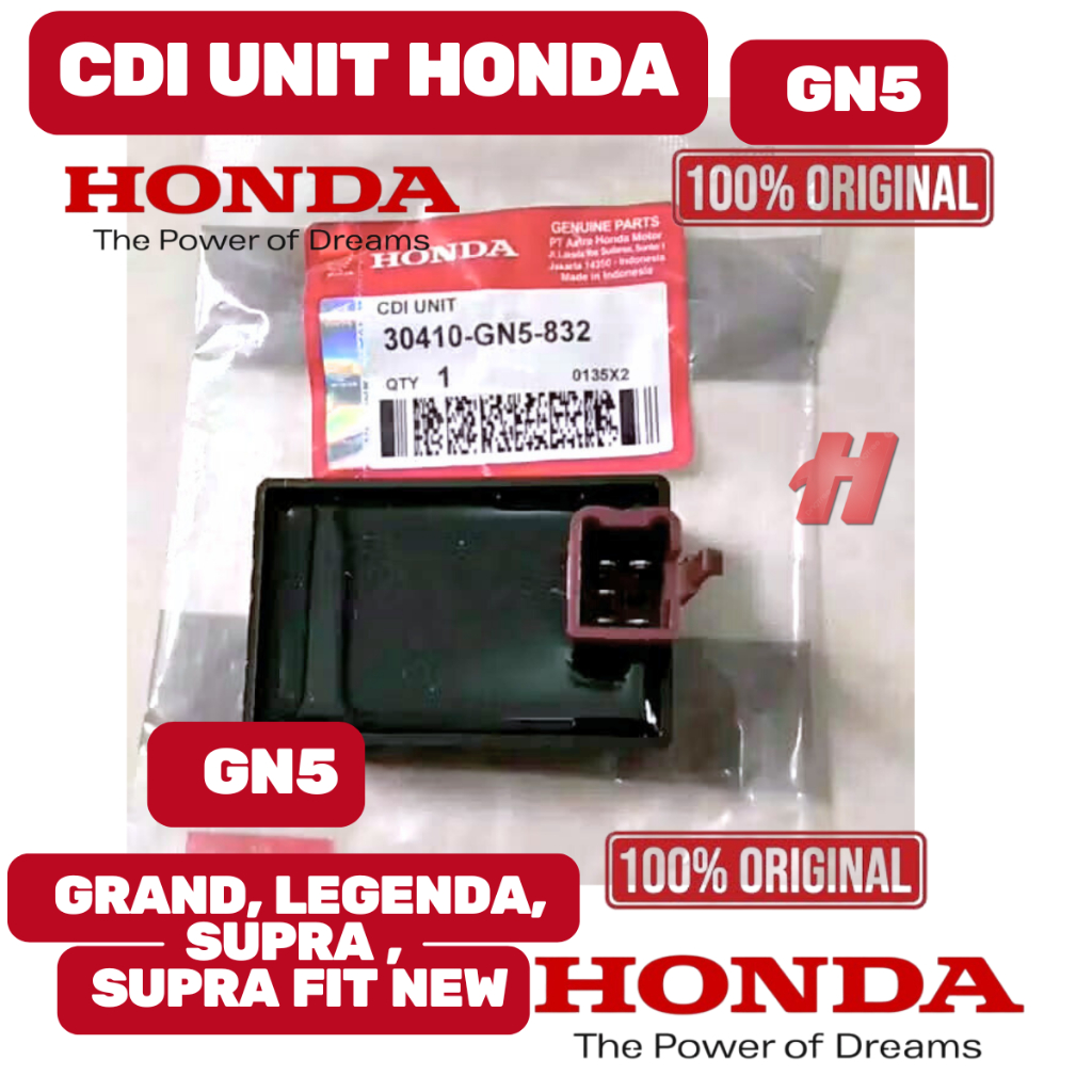ORIGINAL GRANSI CDI UNIT HONDA KODE GN5 ORIGINAL 100% AHM GRAND, LEGENDA, SUPRA , SUPRA FIT NEW