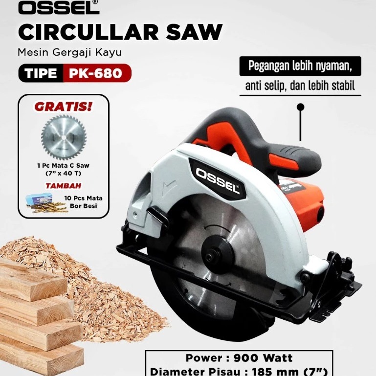 CIRCULLAR SAW PK680 OSSEL MESIN POTONG KAYU Mesin Gergaji Kayu PK680 Ossel Sirkel Ossel