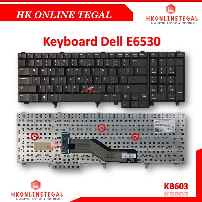Keyboard Laptop Dell Latitude E5520 E5530 E6520 E6530 E6540 Hitam